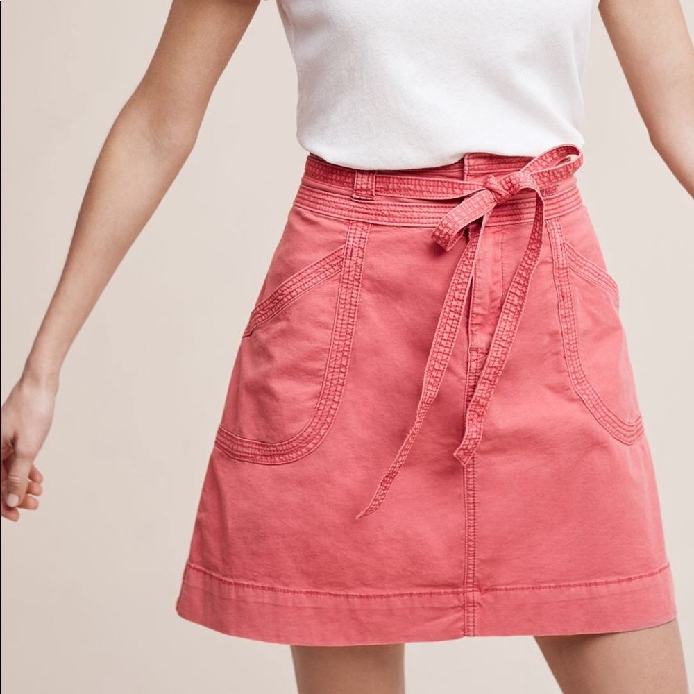 Anthropologie Pink Pilcro Mini Skirt Sz 6 EUC
